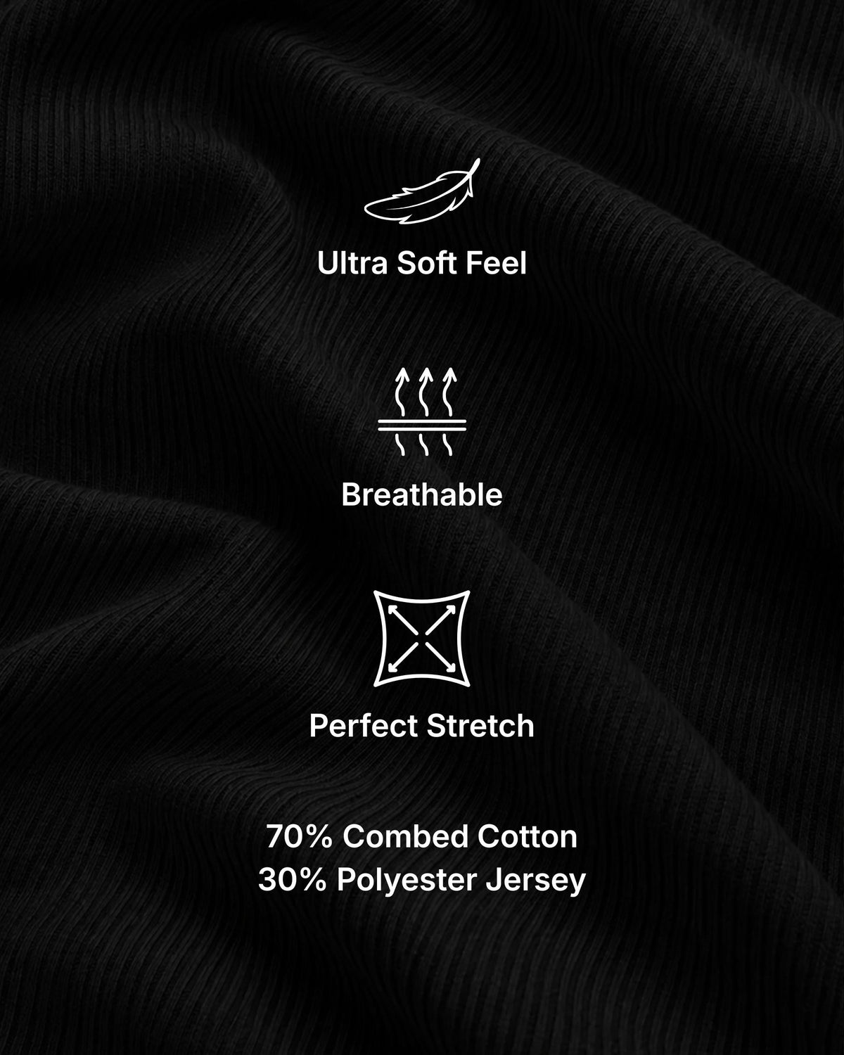 Grant Oak black ribbed tank top fabric close up