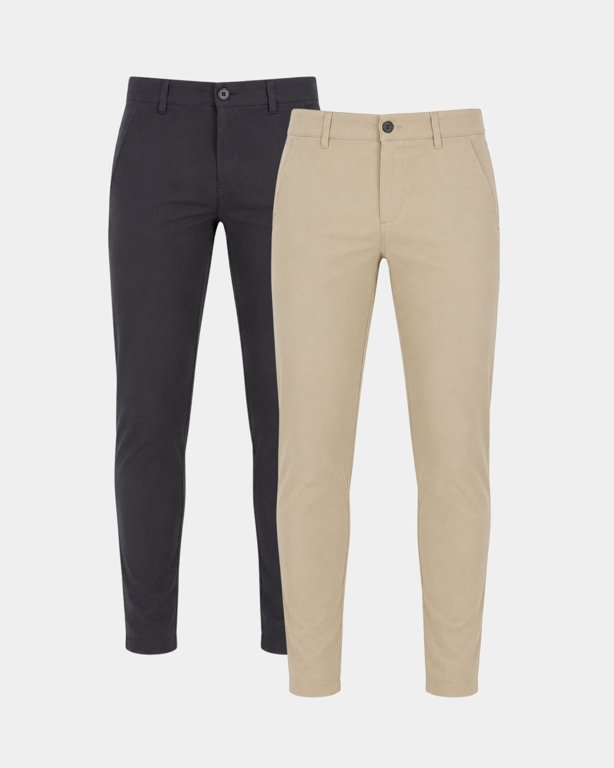 Grant Oak Smart Fit Chinos 2-Pack — Dark Gray & Beige