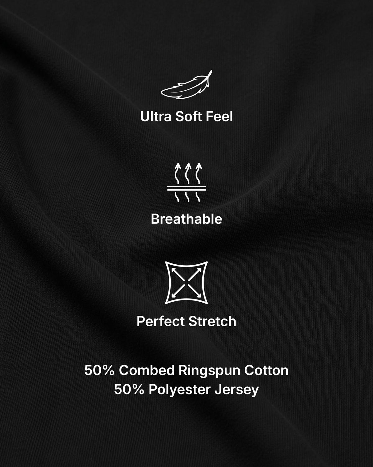 Grant Oak Smart Fit T-Shirt 10-Pack Mixed — black fabric detail, ultra soft, breathable, 50% cotton 50% polyester jersey.