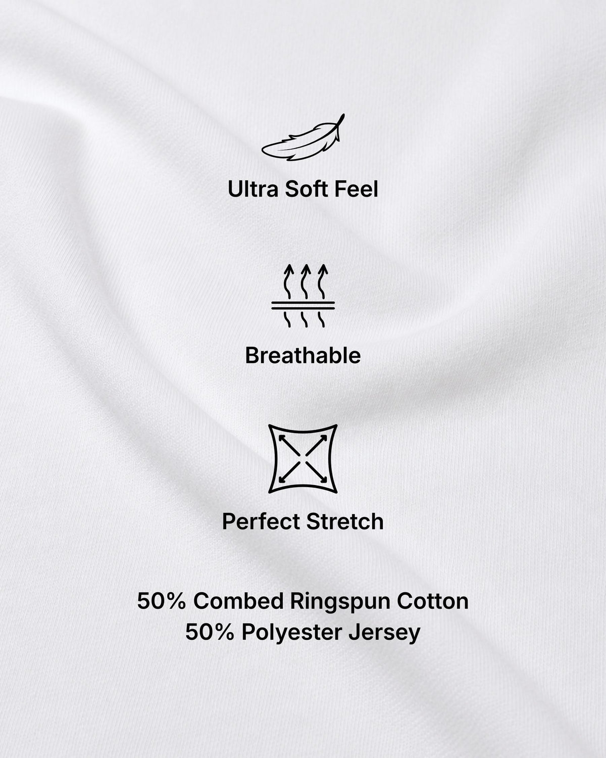 Grant Oak Smart Fit T-Shirt 3-Pack Basics — white fabric detail, ultra soft, breathable, 50% cotton 50% polyester jersey.