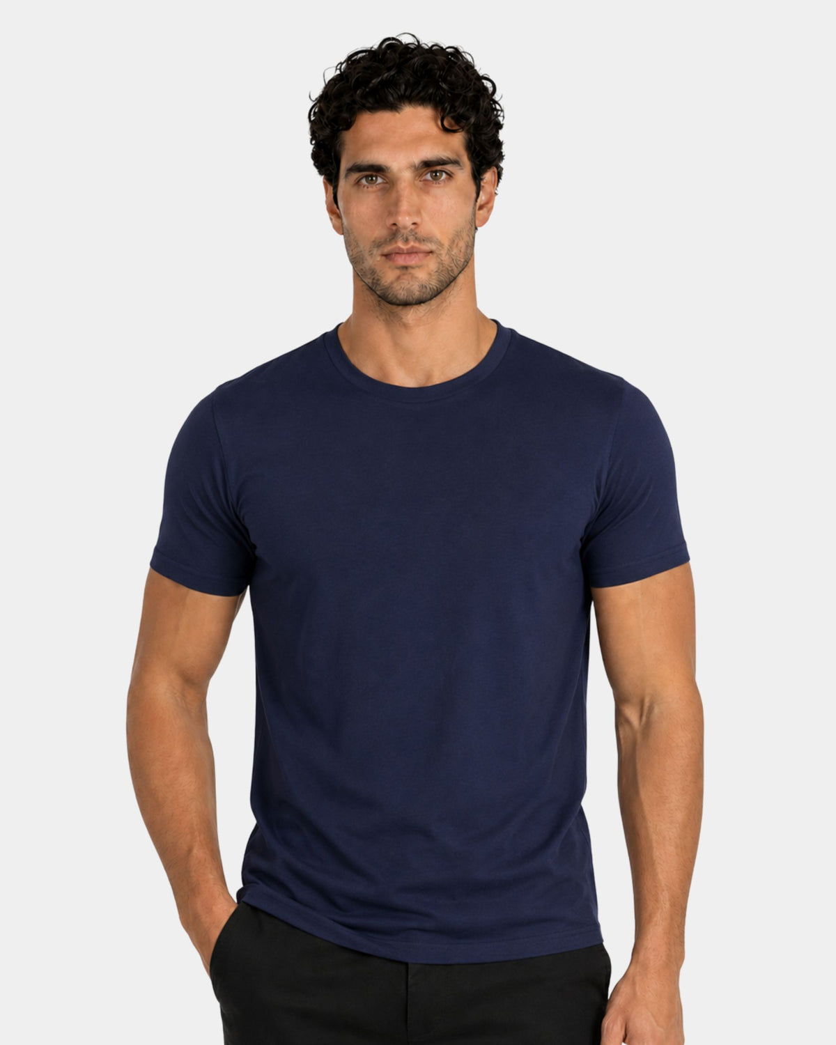 Grant Oak Smart Fit T-Shirt 3-Pack Mixed — man wearing the navy blue t-shirt against a plain background.